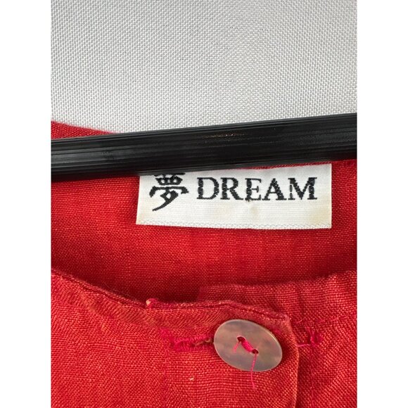 Women’s Dream Size 2XL Rust Red Linen Sleeveless Blouse with Shell Buttons - Picture 5 of 6